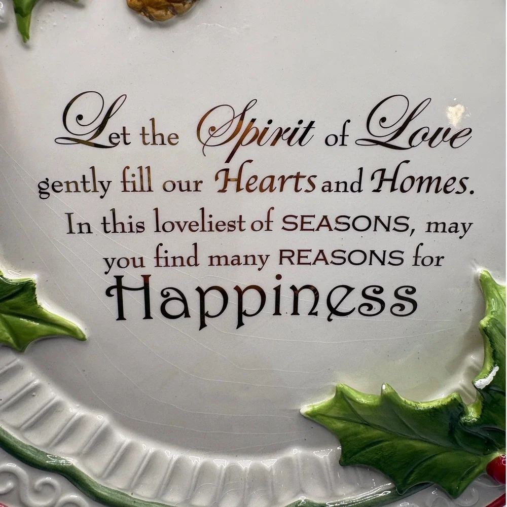 Cracker Barrel Season of Peace Christmas Cake Plate 11.5